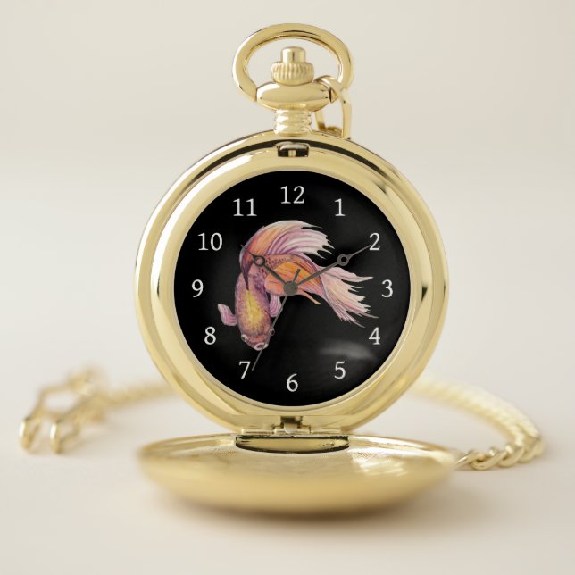 Betta Fish Pocket Watch (Inside)