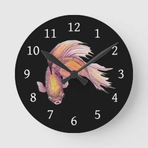 Betta Fish Round Clock