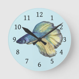 Betta Fish Round Clock