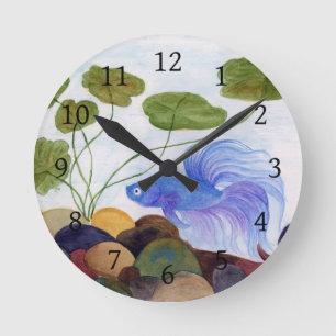 Betta Fish Round Clock