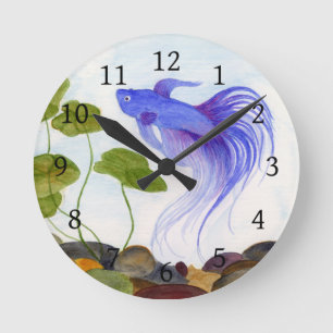 Betta Fish Round Clock