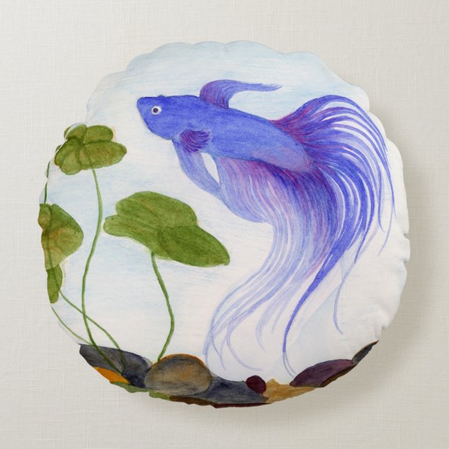Betta Fish Round Pillow (Front)