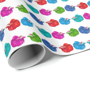 Betta Fish Santas Wrapping Paper
