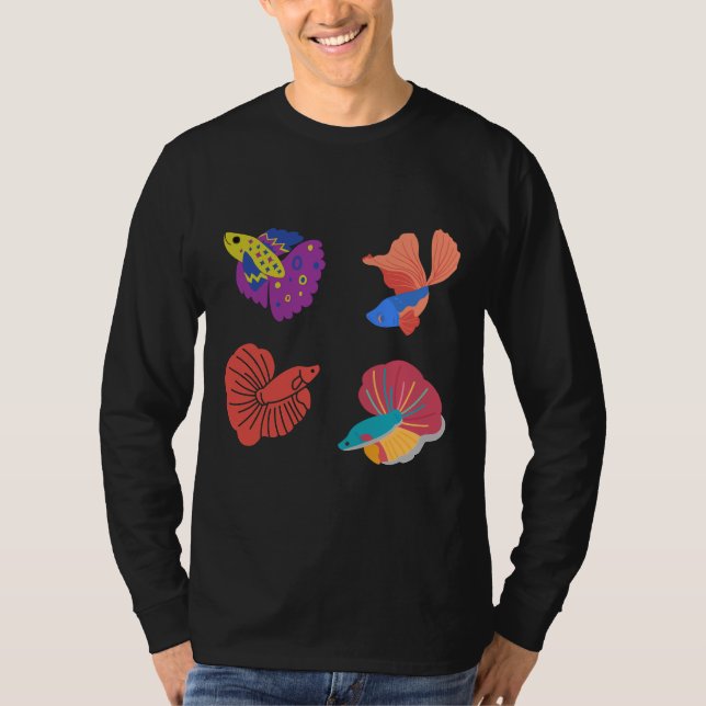 Betta Fish Siamese Fighter Fish Fighter Fish Aquar T-Shirt (Front)