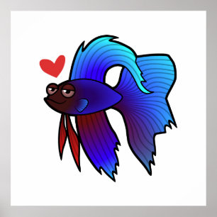 Betta Fish / Siamese Fighting Fish Love Poster
