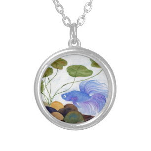 Betta Fish Silver Plated Necklace