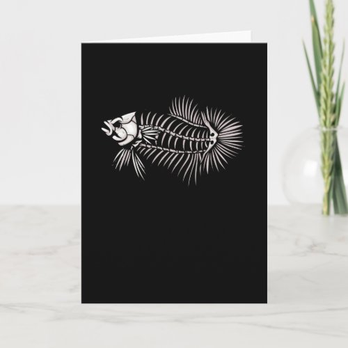 Betta Fish Skeleton Aquarium Fish Lover Card