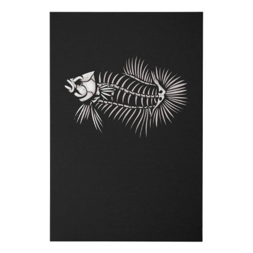Betta Fish Skeleton Aquarium Fish Lover Faux Canvas Print