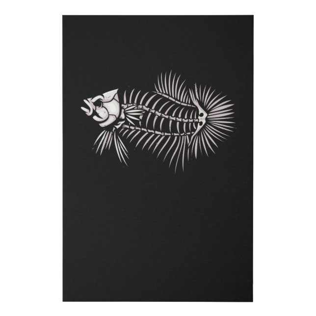 Betta Fish Skeleton Aquarium Fish Lover Faux Canvas Print (Front)