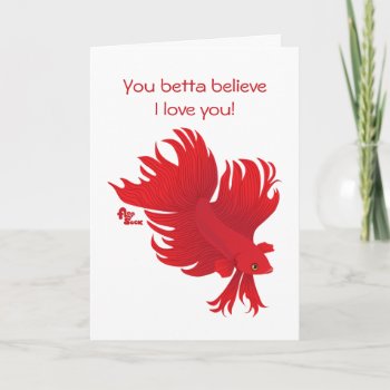 Betta Fish Valentine's Day Card by flopsock at Zazzle