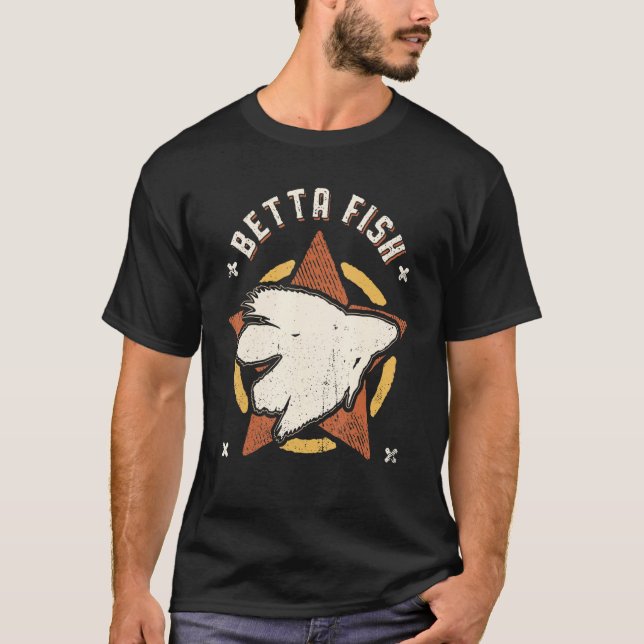 Betta Fish Vintage Retro Classic Animal T-Shirt (Front)