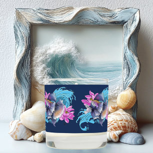 Betta Siamese Fighting FishLotus Waves Blue Scented Candle