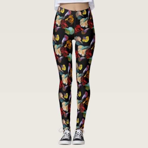 Betta Splendens Fighting Fish Leggings