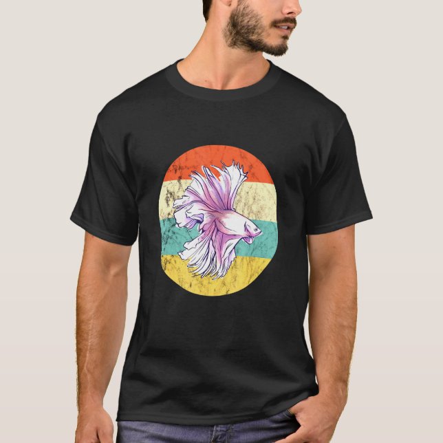 Betta Splendens Fish Siamese Fighting Fish Retro S T-Shirt (Front)
