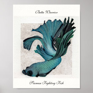 Betta Warrior Fish Original Watercolor Print