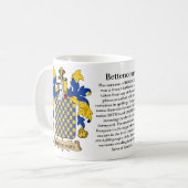 Bettencourt Family Coat of Arms Coffee Mug (Front Left)