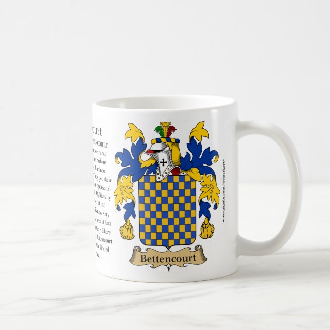Bettencourt Family Coat of Arms Coffee Mug (Right)
