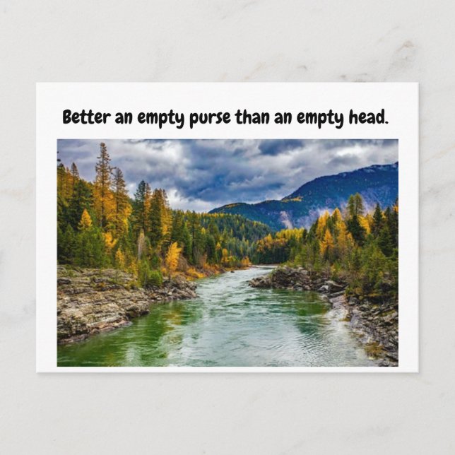Better an empty purse than an empty head. postcard (Front)