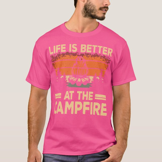 Better At The Campfire Outdoorlife Camping T-Shirt (Front)