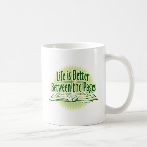 Better Between the Pages Green Reading Fun Coffee Mug