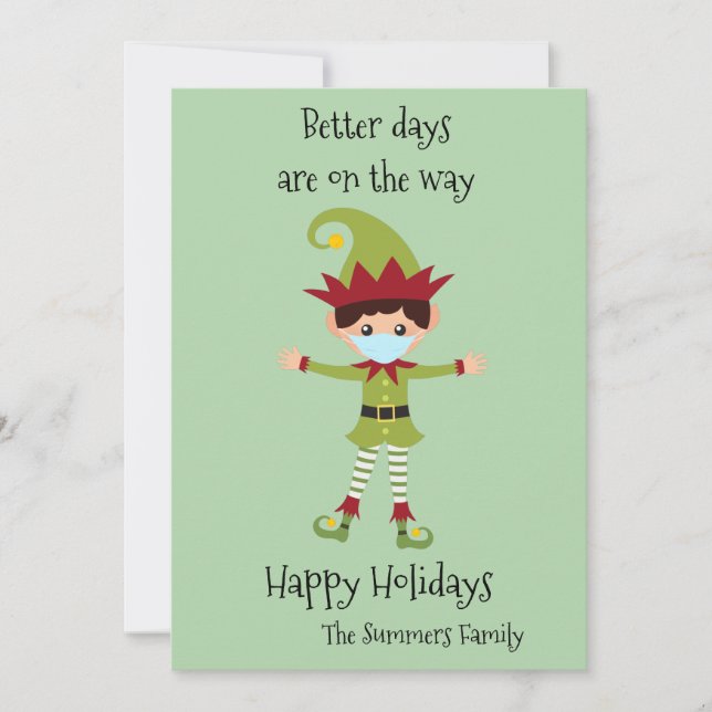 Better Days are on the Way Elf 2021 Holiday Card (Front)