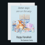 Better Days are on the Way Hanukkah 2021 Holiday Card<br><div class="desc">This design was created though digital art. It may be personalized in the area provided by changing the photo and/or text. Or it can be customized by choosing the click to customize further option and delete or change the color the background, add text, change the text color or style, or...</div>