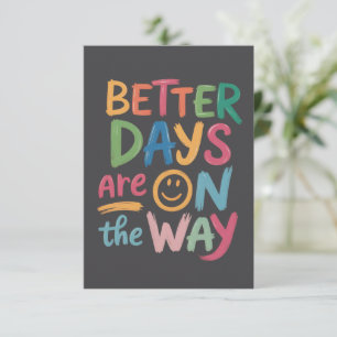 Better Days Are On The Way Retro Boho Mental  Invitation