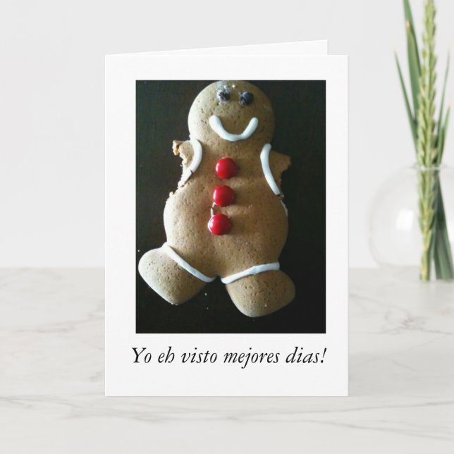 Better Days Gingerbread Man in Spanish Holiday Card (Front)