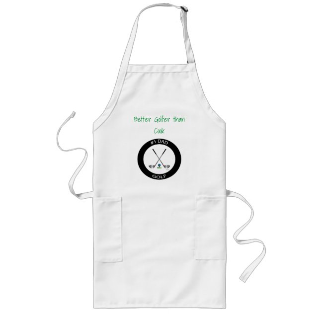 Better Golfer than Cook,Golf, Clubs, Fun Long Apron (Front)