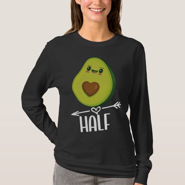 Better Half Couple Sliced Avocado  Valentine s Day T-Shirt (Front)