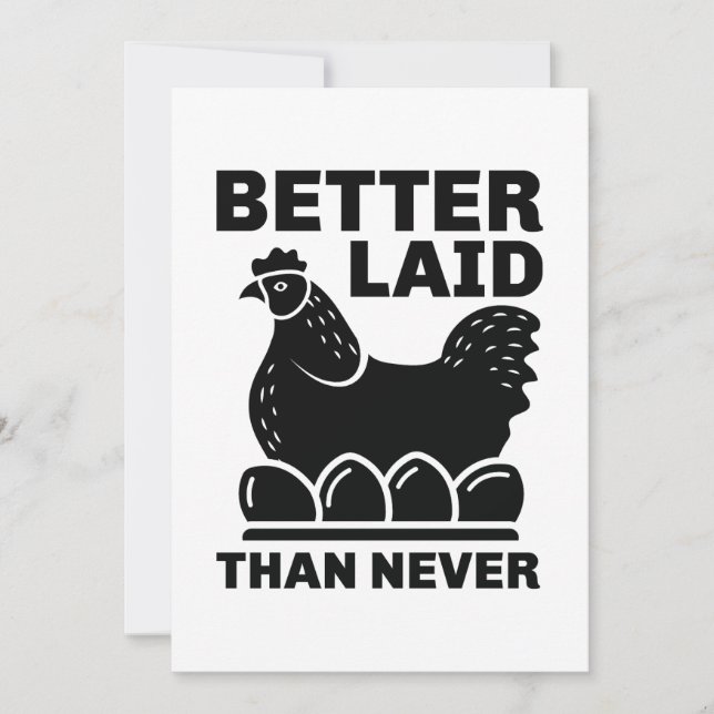 Better Laid Than Never Thank You Card (Front)