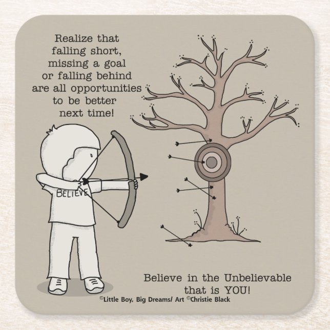 Better Next Time Square Paper Coaster (Front)