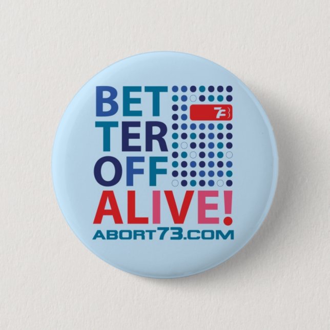 Better Off Alive! / Abort73.com Button (Front)