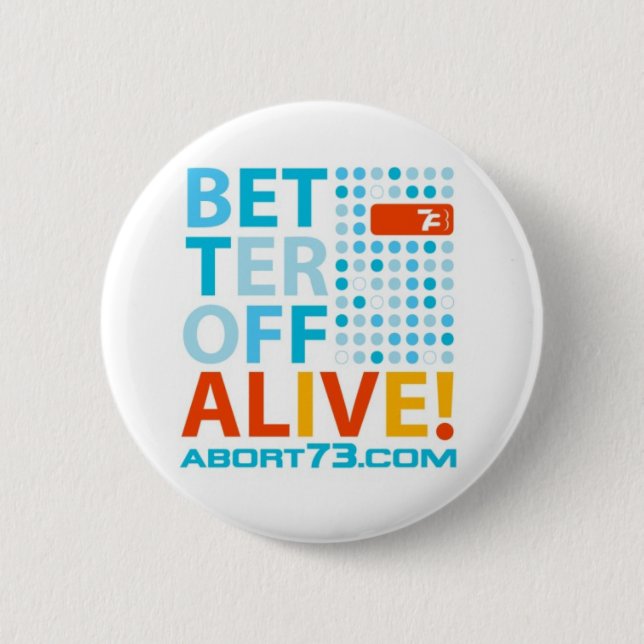 Better Off Alive! / Abort73.com Pinback Button (Front)