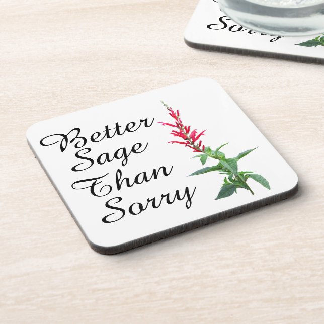 Better Sage Than Sorry Beverage Coaster (Left Side)