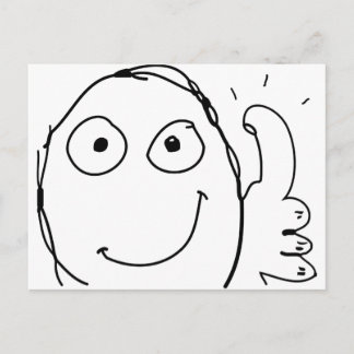 better than expected thumbs up postcard