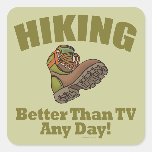 Better Than TV - Hiking Square Sticker (Front)