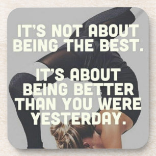 Better Than Yesterday - Women's Yoga Motivational Beverage Coaster