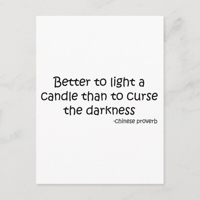Better to Light a Candle quote Postcard (Front)