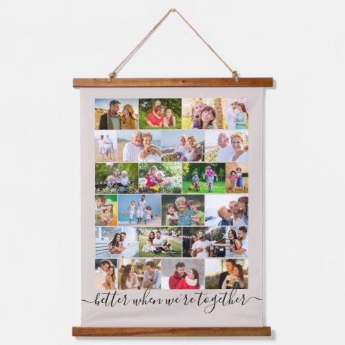 Better Together 24 Photo Masonry Grid Beige Hanging Tapestry