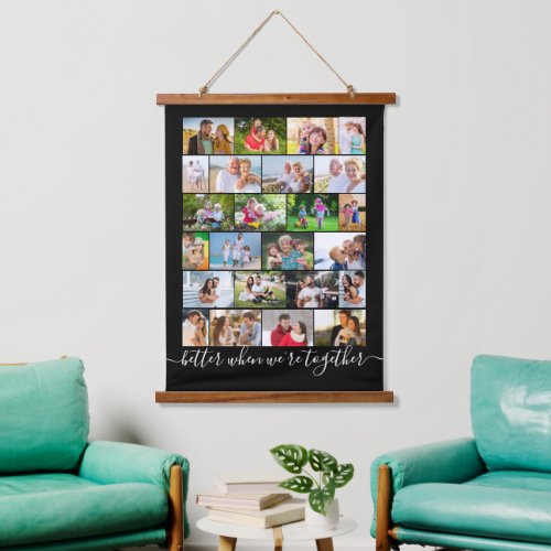 Better Together 24 Photo Masonry Grid Black Hanging Tapestry