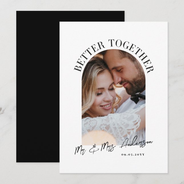 Better together arch photo wedding announcement (Front/Back)