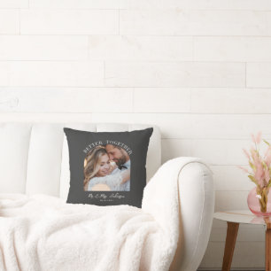 Better together arch photo wedding gift home decor throw pillow