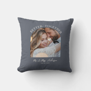 Better together arch photo wedding gift home decor throw pillow