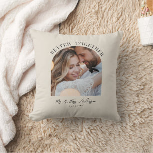 Better together arch photo wedding gift home decor throw pillow