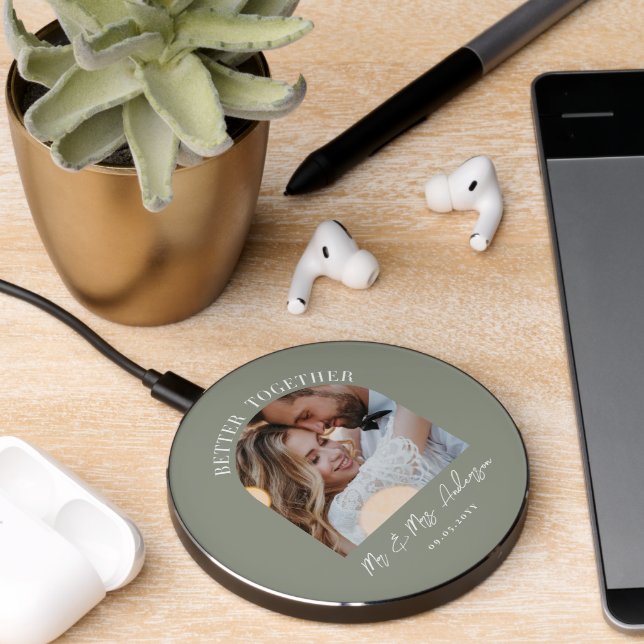 Better together arch photo wedding gift home decor wireless charger  (Desk 2)
