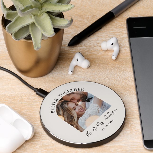Better together arch photo wedding gift home decor wireless charger  (Desk 2)