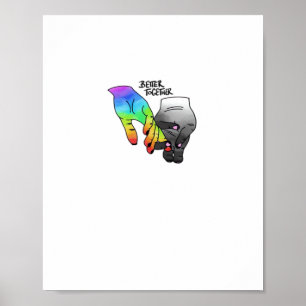 Better Together Black Clean Minimal Design  Poster