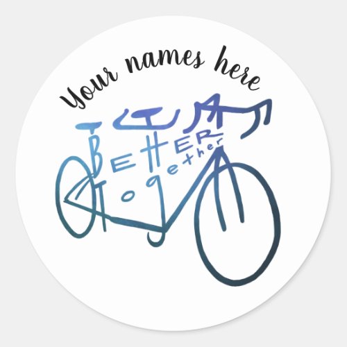 Better together blue tandem biking sticker