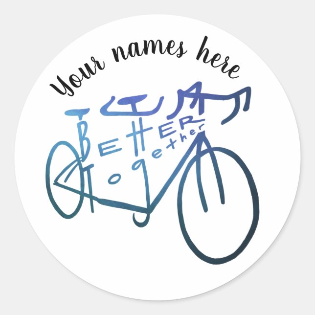 Better together blue tandem biking sticker (Front)